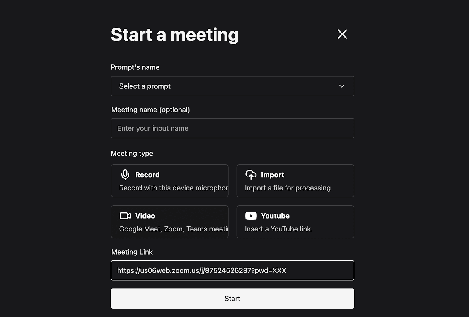 Upmeet Dashboard